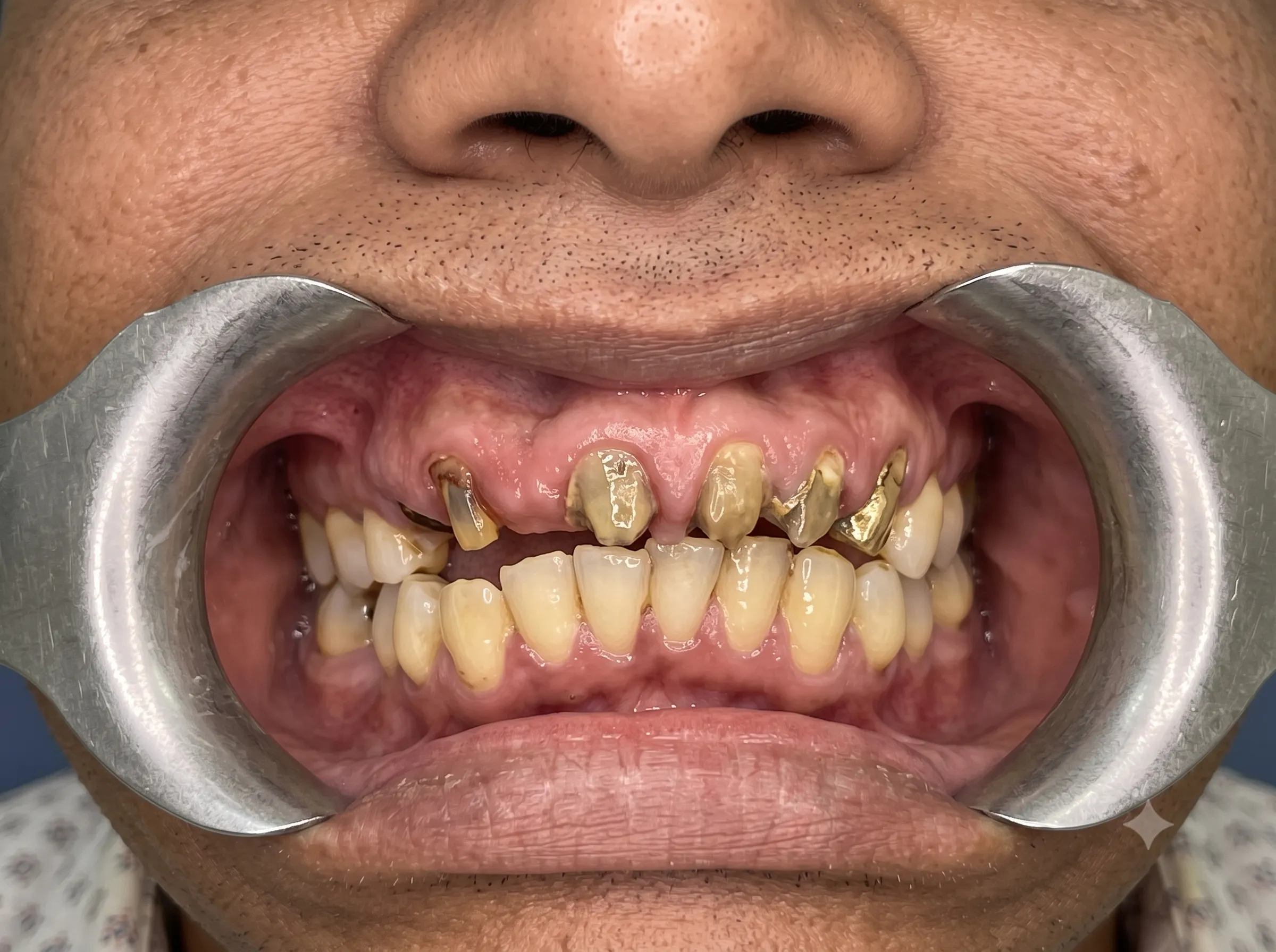 Missing Teeth Gap Before Dental Implant Procedure